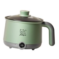 Bothyi - Olla Eléctrica Antiadherente Para Cocinar Fideos, Sopa, Shabu Shabu, Color Gris Y Verde