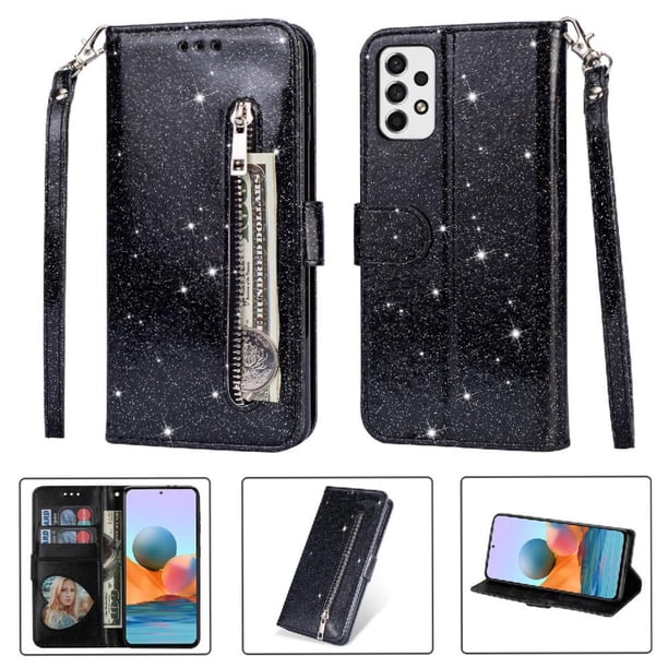 Funda para FOXDOCK Elegante funda Samsung Galaxy A33 5G Glitter con cremallera-Ideal para el uso diario
