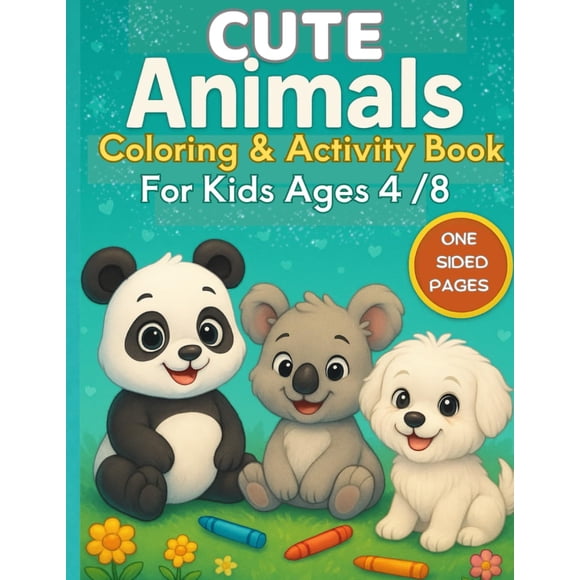 Libro de colorear y actividades Animales tiernos para niños de 4 a 8 años