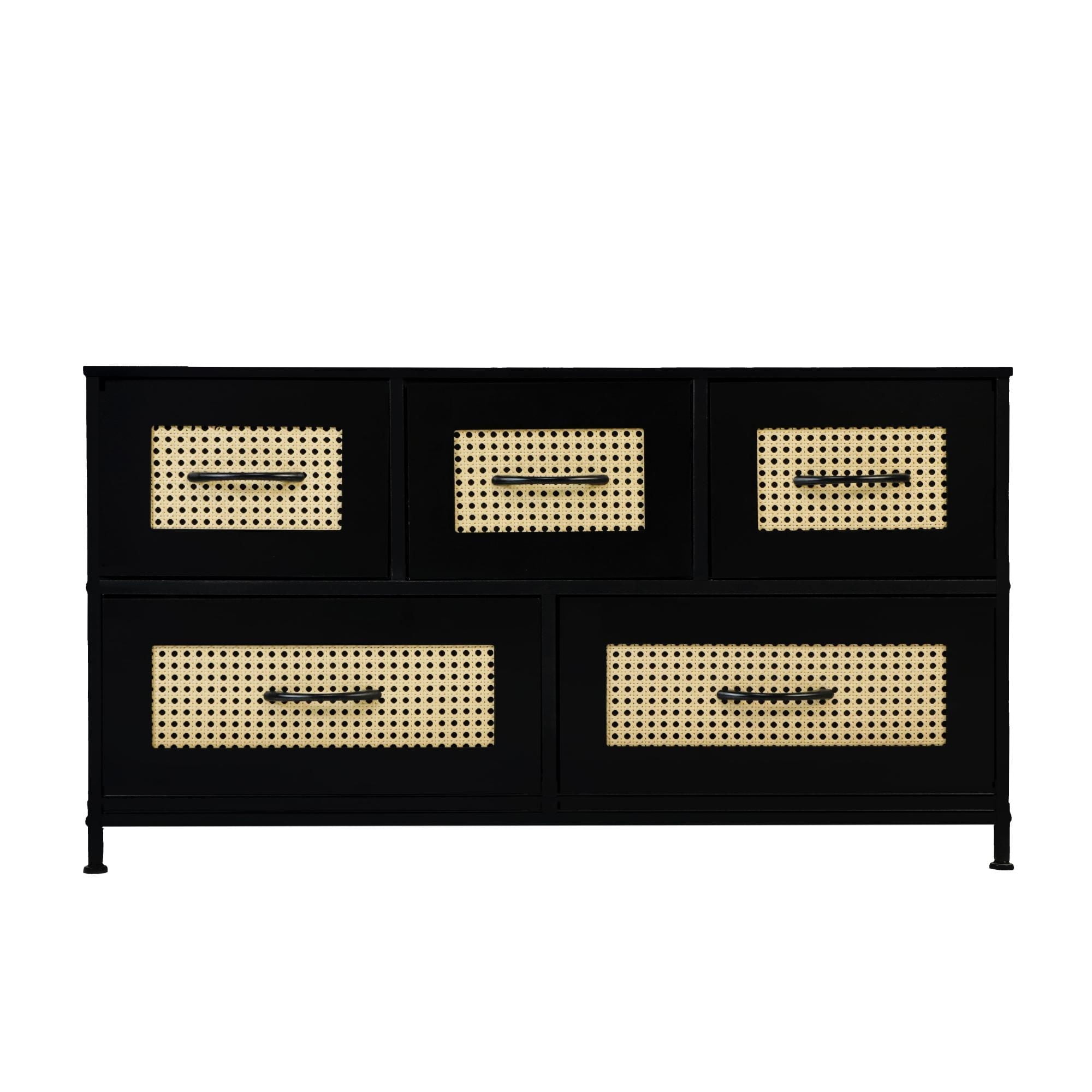 Mainstays - Cómoda Jeff Baja 5 Cajones Plegables Negro