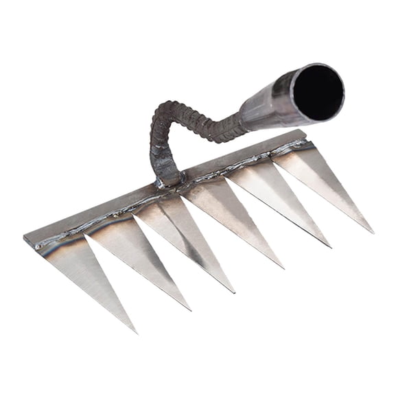 Rastrillo de deshierbe endurecido, cabeza de herramienta manual, hoz de acero al manganeso, cultivo de hoz, azada de jardinería duradera para afl , 6 dientes