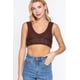 thumbnail image 1 of Top Texturizado Crop Sweater Sin Mangas Act Chocolate L, 1 of 5