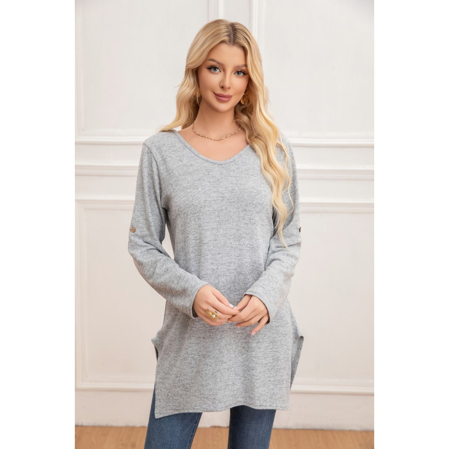 Likeshop - Sweater Mini Vestido Corto Tejido Abertura Lazo Espalda 2005