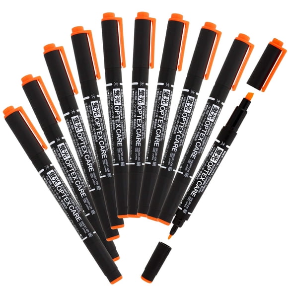 Resaltador Zebra Pen Optex Care naranja, paquete de 10