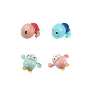 Babyluna - Set 4 Juguetes Para Baño Bebé Pingüino Y Tortuga