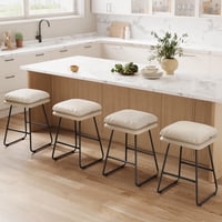 Taburetes De Bar Vasagle, Juego De 4 Cojines De Piel, Color Capuchino, Color Beige