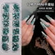thumbnail image 1 of Xiao Hua Accesorios de Uñas Verdes -1 set, Accesorios de Uñas 3D con Caja de Almacenamiento Compacta, Varias Formas y Tamaños de Arte de Uñas de Respaldo Plano con Pedrería Manualidades DIY, 1 of 5