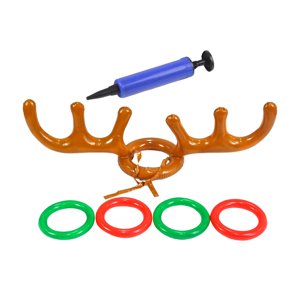Magideal - Juego Inflable De Asta De Reno, Juegos De Fiesta De Navidad, Juego De Anillo De Lanzamiento Para Adultos, Juegos Divertidos, Juegos Familiares Para La , Marrón