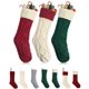 thumbnail image 1 of Medias navideñas Mr. Pen, tejido con cable, 46 cm, paquete de 3, rojo/crema/verde, 1 of 9