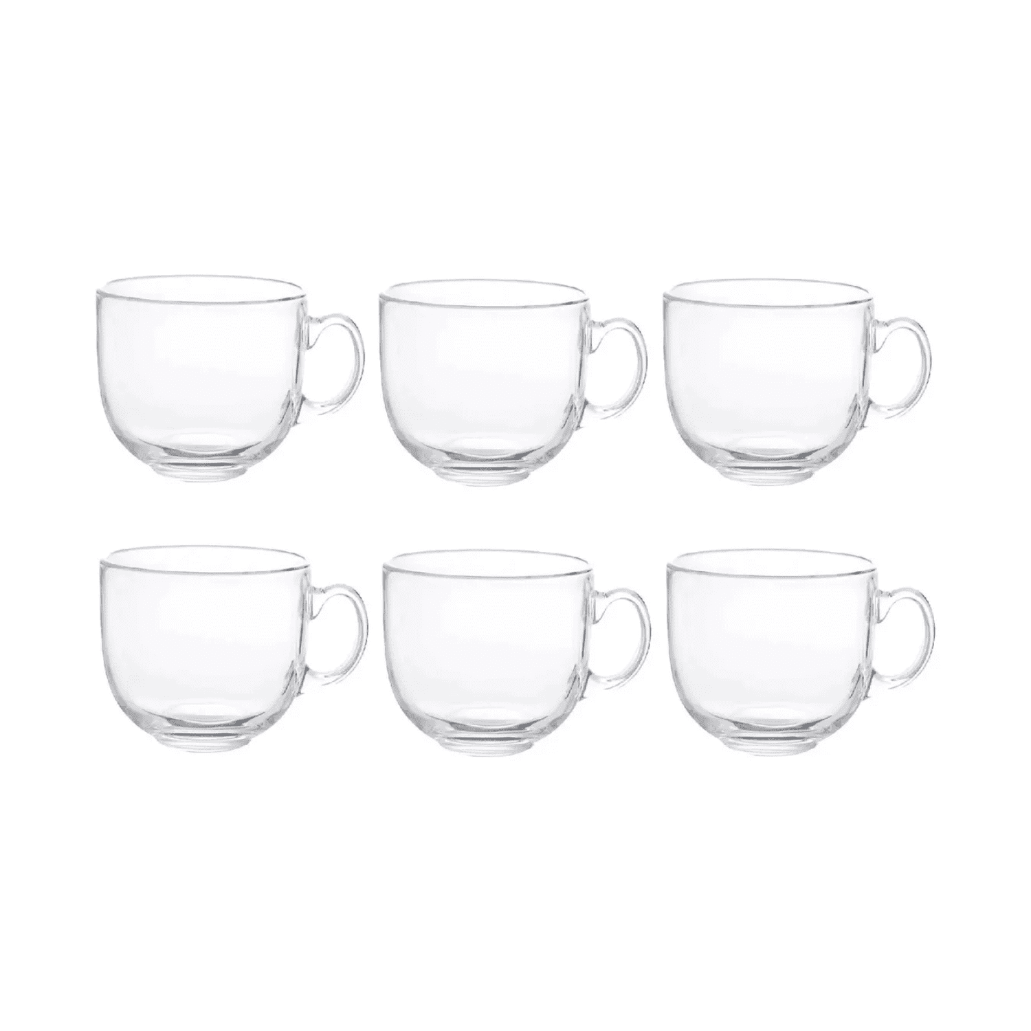 Importclick - Set 6 Tazas Café Té Sin Plomo Vidrio Templado 450 Ml