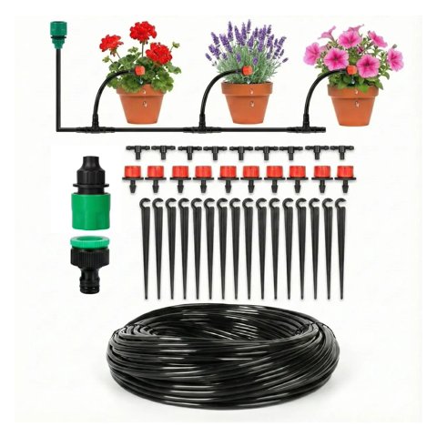 Eoland - Kit Sistema Riego Agua Goteo Autocompensado Jardin 20 Metros