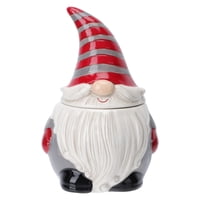 Xusx111 - Cerámica Gnome Tarro De Galletas, Cerámica Tarro De Galletas De Dulces De Navidad Con Tapa, Para La Decoración De Navidad, Sala De Estar, Piezas Centrales, Dormitorio - 4,7 X 4,4 X 6,9 Pulga