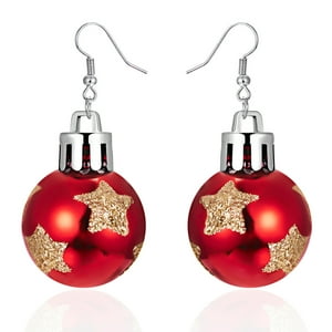 Veat00L - Pendientes, Pendientes De Bola De Navidad, Joyas De Navidad, Moda Y Novedad, Pareja Perfecta, Pendientes De Mujer
