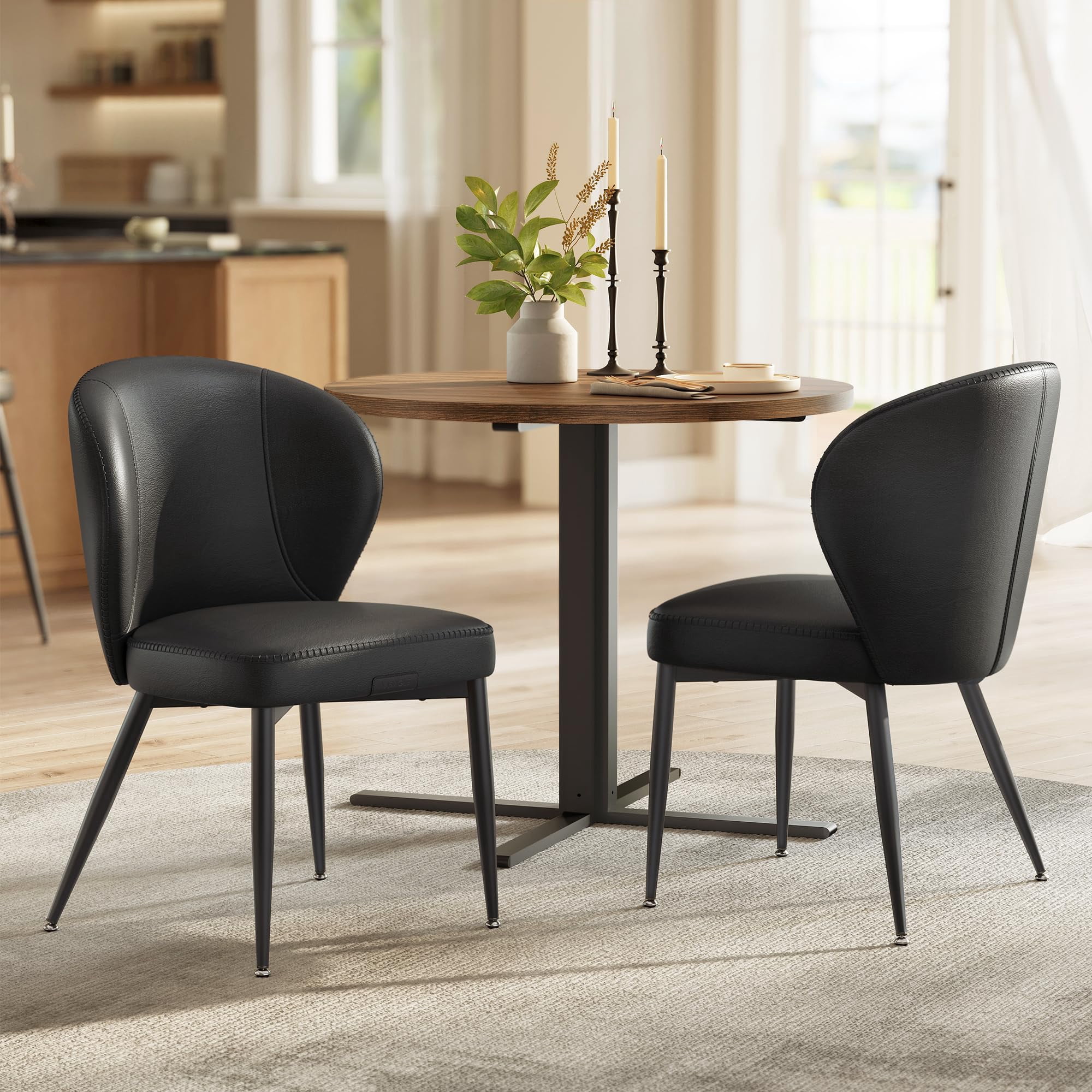Sillas De Comedor Vasagle Ekho Collection, Juego De 2 Unidades, Color Negro
