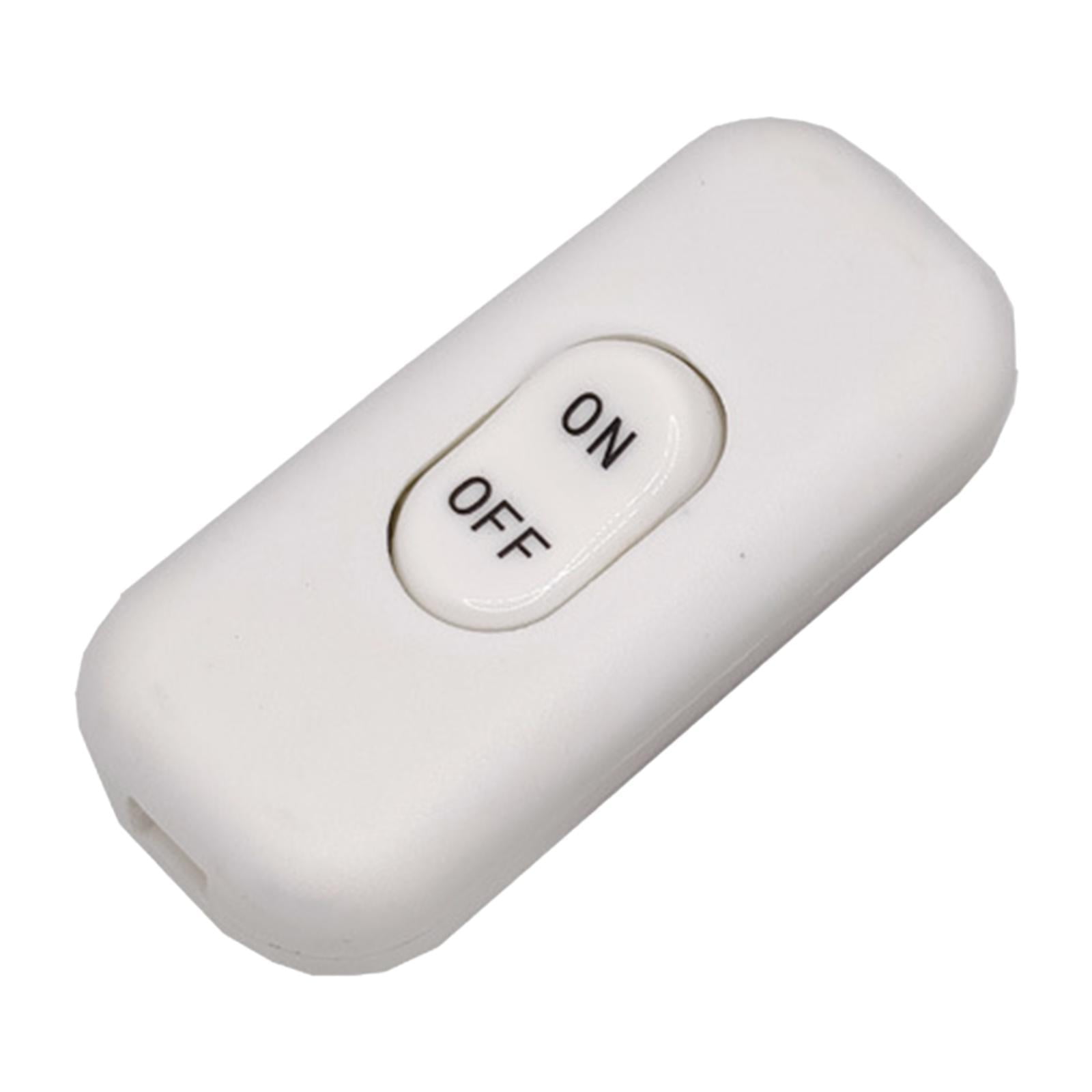 Ioensy - Interruptor De Cable En Línea, Interruptor Basculante Para Lámpara De Escritorio, Dormitorio, Lámpara De Mesa, Color Blanco