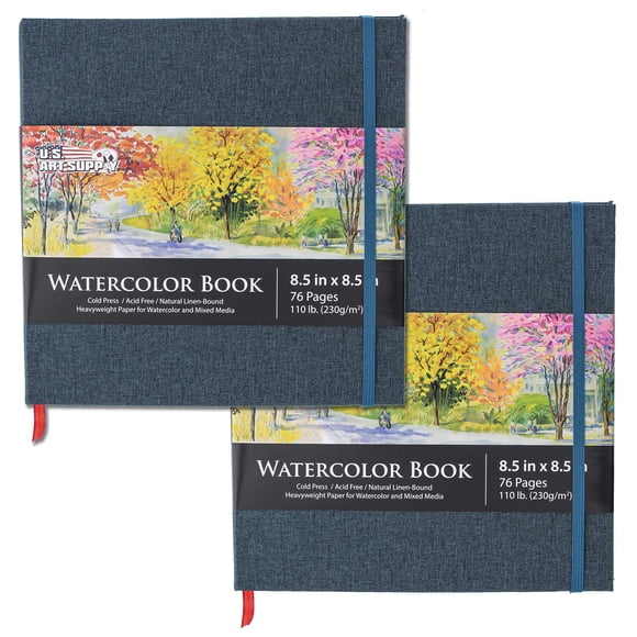 Libro de acuarela U.S. Art Supply, 8,5 x 8,5, 230 g/m², 76 hojas