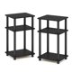 thumbnail image 1 of Mesa auxiliar Furinno Just de 3 niveles Turn-N-Tube, paquete de 2 unidades, americano/negra, 1 of 8