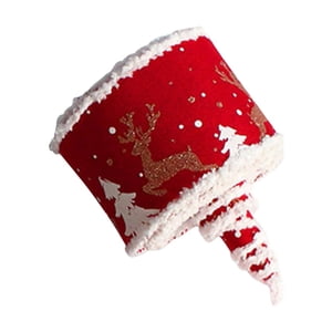 Magideal - Cinta De Navidad De 5M, Artesanías De Cinta Para Regalos De Bricolaje, Borde Con Cable, Para Hacer Lazos, Hacer Flores, Coser, Decoración Del , Rojo