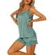 thumbnail image 4 of INSPIRE CHIC Conjunto de Pijama de Satén para Mujer con Encaje, Camiseta de Tirantes y Pantalones Cortos para Dormir con Tirantes Ajustables, Ropa de Casa Sedosa XL Gris Verde, 4 of 6