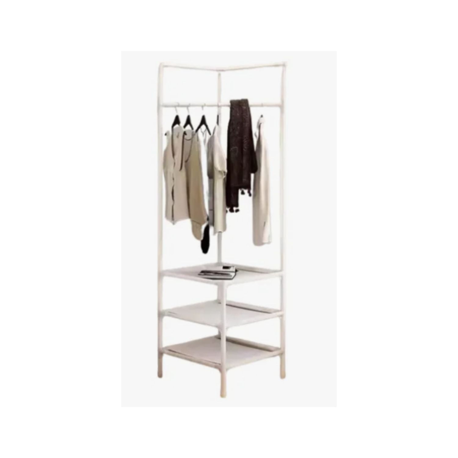 Genérico - Perchero Closet Estante Esquinero Organizador Colgador Ropa Blanco
