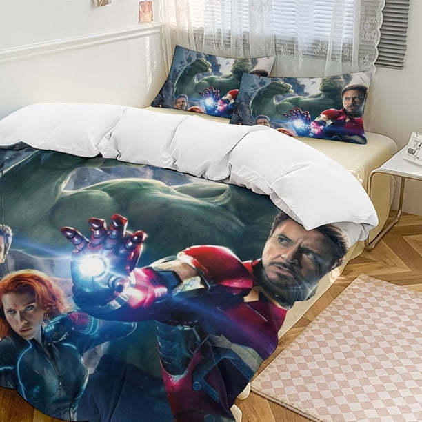 Captain AmericaCartoon Collection 3-Piece Comforter Set, Personalized Bedding Decor for Kids And Teens Bed Sheets