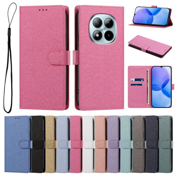 Cartera para Xiaomi Redmi Note 15 Pro Plus 5G con Soporte y Correa, Rojo Rosa