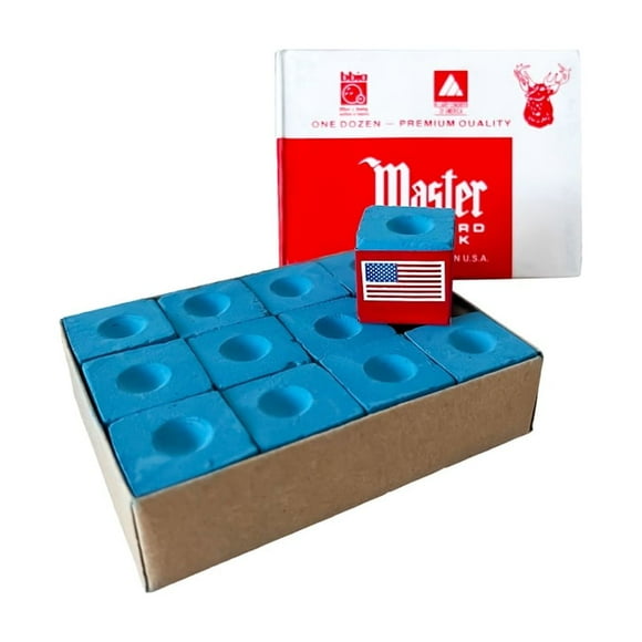Tiza Master para Taco de Billar – 12 Unidades Azul