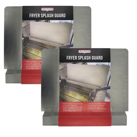 Freidora Splash Guard Chef Master de acero inoxidable calibre 18 x2