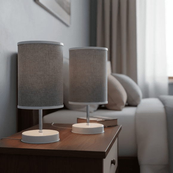 Lámpara Velador Mesa Decoración Dormitorio Escritorio Living Minimalista Interior Pack de 2 E27