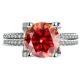thumbnail image 1 of Anillos de Diamante Moissanita para Mujer 3Uds Corte Redondo Color D VVS1 Plata Esterlina 925 Anillo de Promesa Compromiso Boda Banda Juego Nupcial con Certificado, 1 of 7