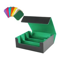 Magideal - Caja Organizadora De Cartas De Juego Premium Con 8 Divisores Y Estuche Para Cartas Deportivas Verde