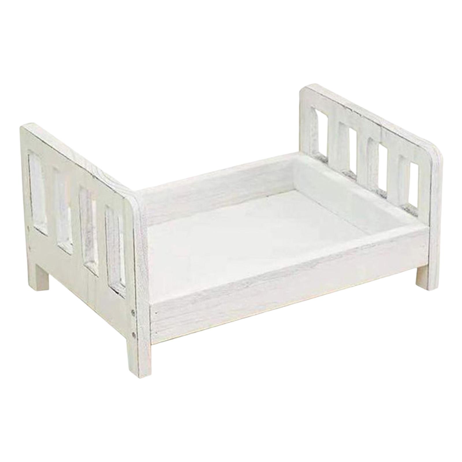Magideal - Fotografía De Pose Creativa Cama De Madera, Accesorios De Fotografía Mini, Accesorios Únicos Para Fotos De Estudio Photoshoot Telones De Fondo Niños Blanco
