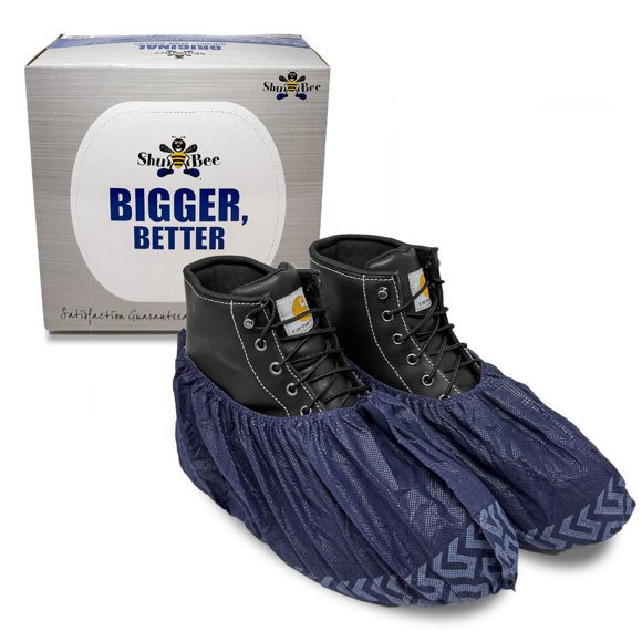 Cubiertas desechables para zapatos y botas ShuBee extra grandes, 50 pares, azul oscuro