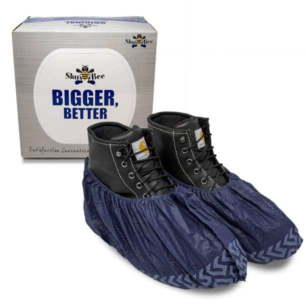 Cubiertas desechables para zapatos y botas ShuBee extra grandes, 50 pares, azul oscuro