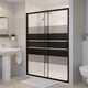 thumbnail image 3 of Mampara Ajustable De Ducha Style 140-160 Lineas Negras (2 Hojas), 3 of 7