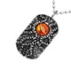 thumbnail image 5 of grano retro ojo de acero inoxidable escudo colgante collar de cadena ojo naranja, 5 of 5