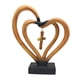 thumbnail image 3 of Escultura De Estatua De Doble Corazón De Resina Marrón, 3 of 3