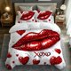 thumbnail image 1 of Bedding with Digital Print Duvet Cover and Pillowcase Kissing Design Theme Pattern Full Polyester Brushed Fabric Soft Comfortable Suitable for Bedroom Hotel Val, 1 of 1