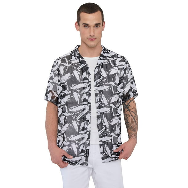 Camisa Hombre Night Transparencia Negro Corona