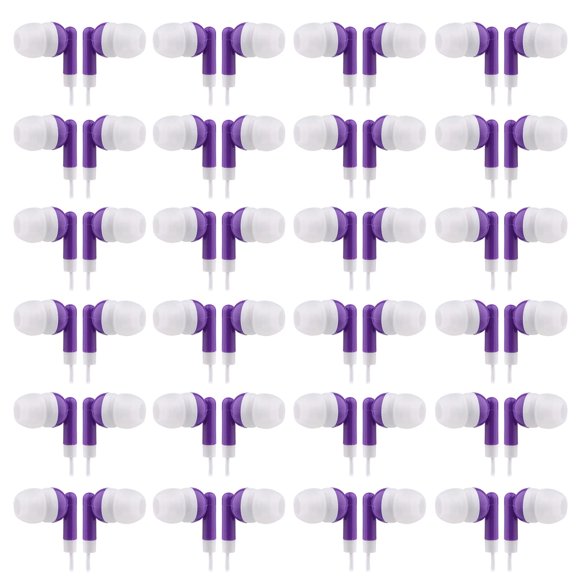Paquete de 100 auriculares CN-Outlet para niños, aulas, laboratorios, color morado
