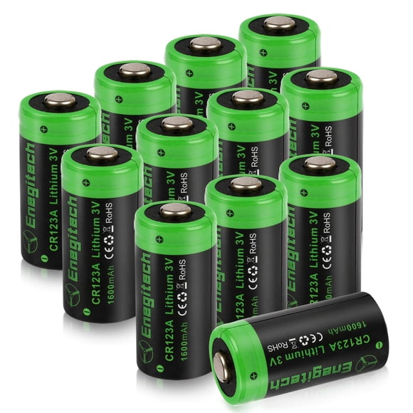 Batería de Litio Enegitech CR123A 3V 1600mAh No Recargable