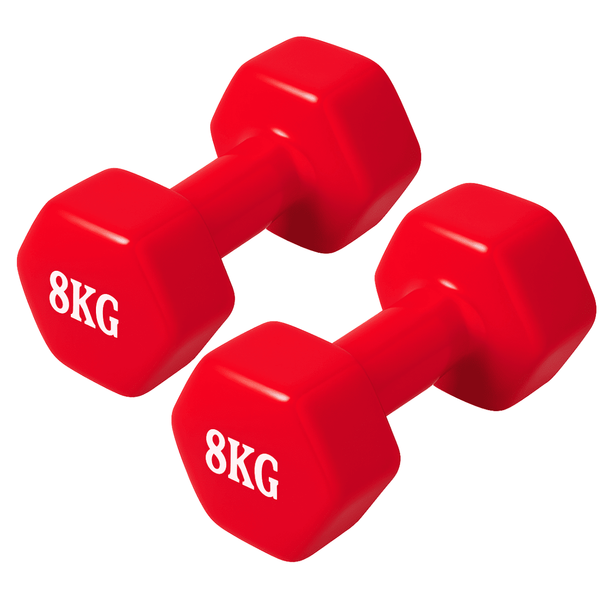 Linea Sport - Par De Mancuernas 8 Kg C/u Total 16 Kg Hexagonales De Vinilo