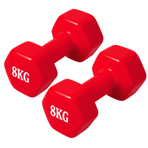 Linea Sport - Par De Mancuernas 8 Kg C/U Total 16 Kg Hexagonales De Vinilo