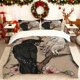 thumbnail image 1 of Featuring a Crow And Owl Perched on a Flower Branch This Printed Duvet Cover Set Includes Bedding Essentials It Comes in Various Colors Suitable for All Seasons, 1 of 1