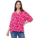 thumbnail image 1 of Blusa Mujer Cuello V Manga Globo Rosado Print Corona, 1 of 5