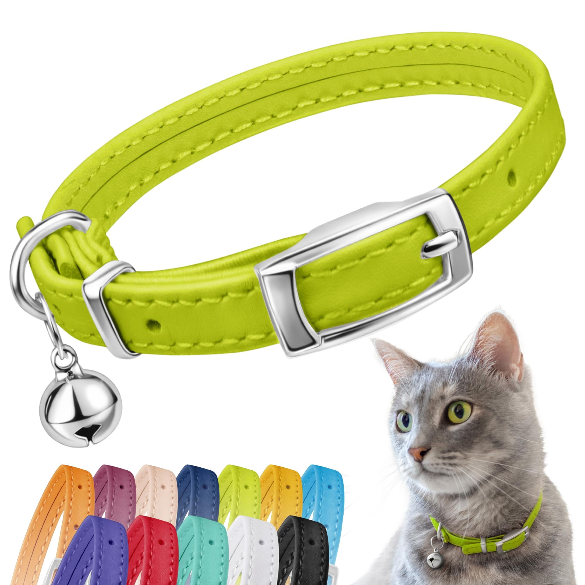 Collar Para Gatos Collardirect Leather Con Cascabel Extraíble Para Gatos
