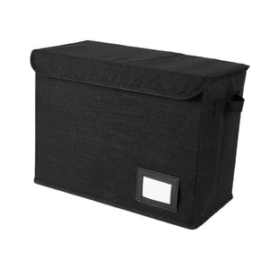 Magideal - Caja Organizadora De Cómics Caja Documento Almacenamiento Plegable Contenedor Con Tapa Etiqueta Material Lavable Adecuada Para Oficina Hogar Automóvil Negro