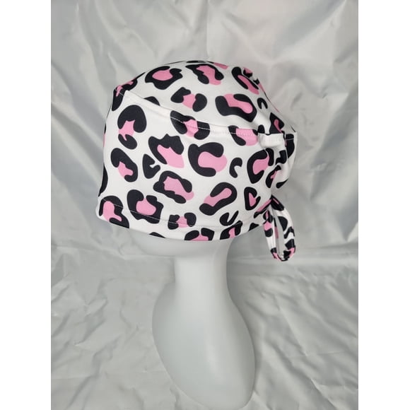 Gorro Clínico Lycra Animal Print blanco rosa