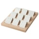 thumbnail image 1 of Tarjetero De Madera Para Pendientes Con Bandeja Para Exhibición De Accesorios De Joyería, 9 Pares, Blanco, 1 of 5