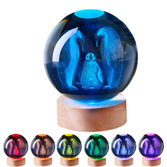 Lámpara de Bola de Cristal LGY3DLight 8 cm, 16 colores, control remoto
